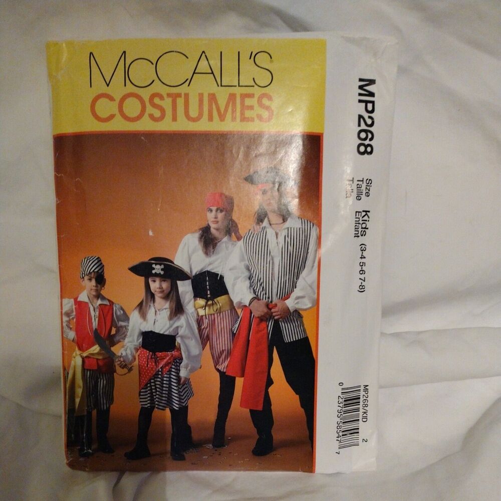 Vintage McCalls MP268 Pirate Costume Sewing Pattern Size 3-8 Child Cut Halloween